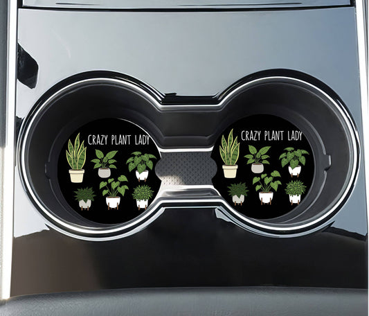 Crazy Plant Lady Car Coasters - Neoprene Set of 2
