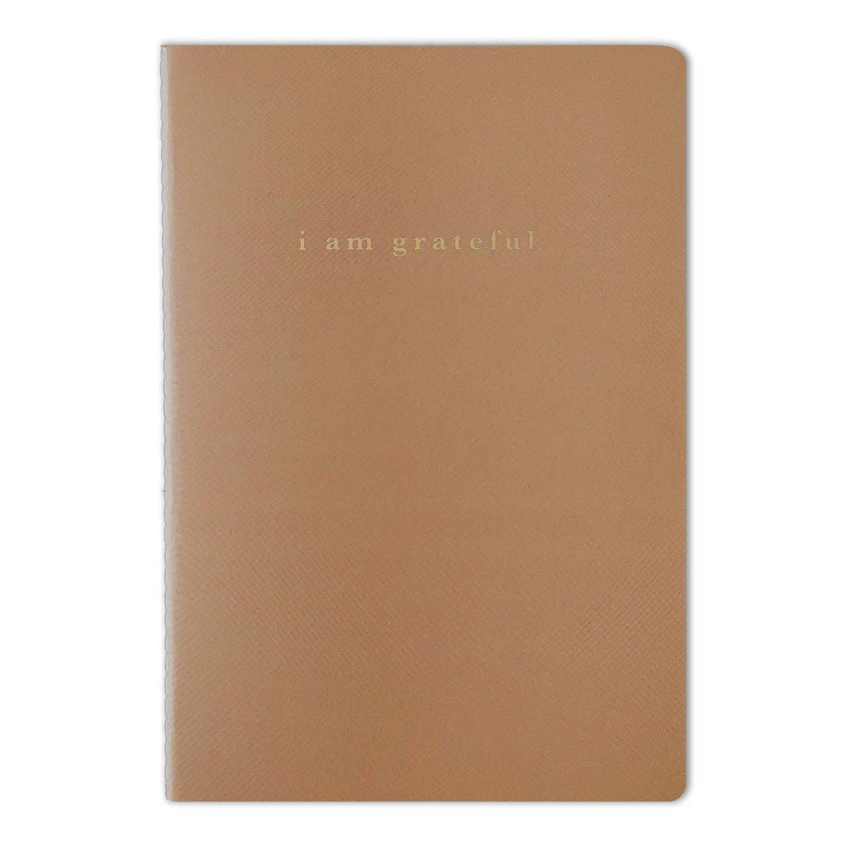 Brown "I Am Grateful" Jotter Notebook — Gold Foil with Dotted Grid Pages B6 Size