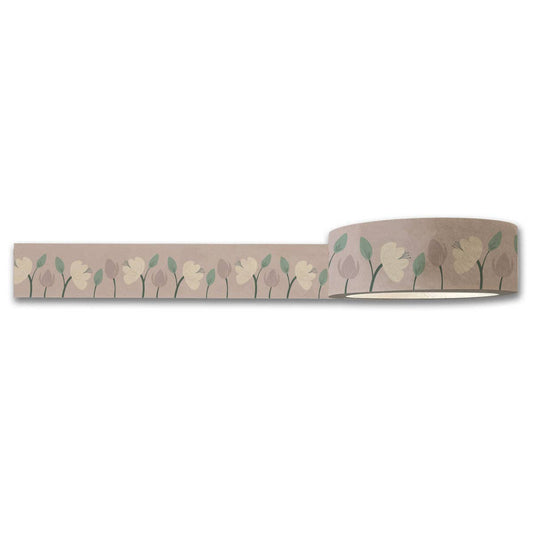 Enchanted Garden (Purple) Floral Washi Tape — Decorative Paper Tape for Planners, Journals, Scrapbooking & Crafts