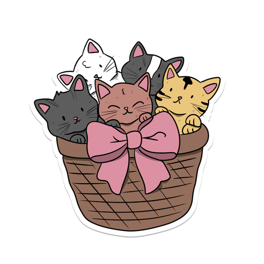 Cat Basket | Animal | Pet | Waterproof Sticker | 2.5"
