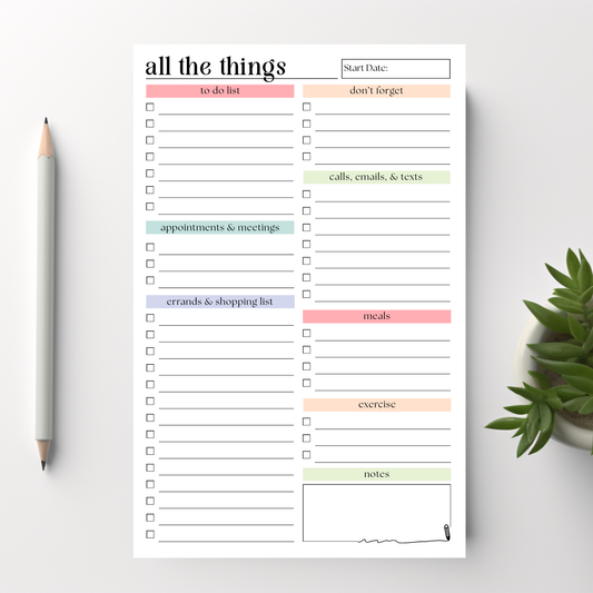 Daily and Weekly To-Do List: 50-Page Notepad