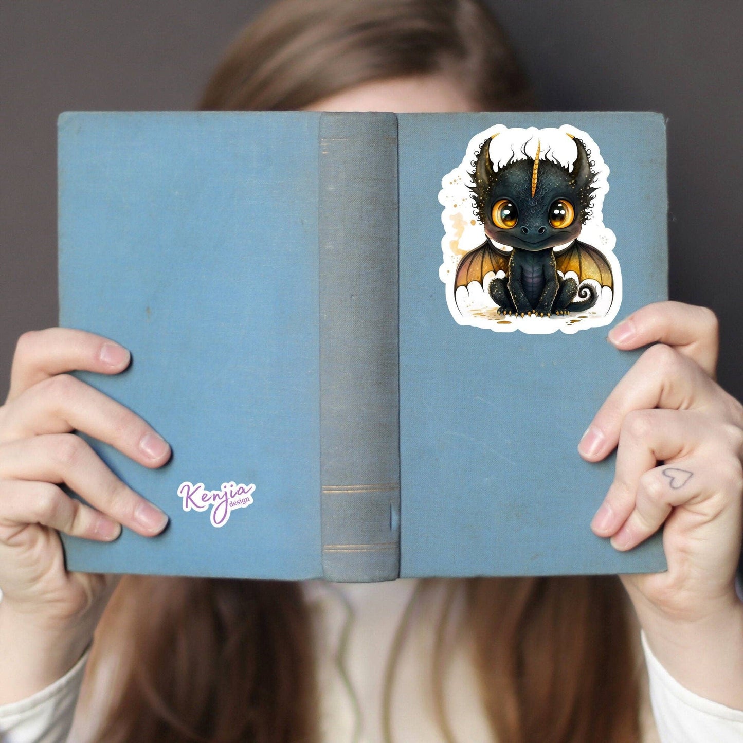 Cute Black Dragon Sticker / Waterproof: Waterproof Matte