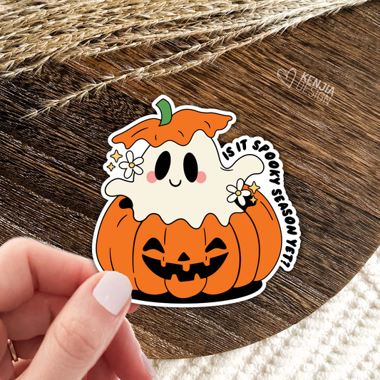 Halloween Stickers / Is It Spooky Season Yet / Ghost Pumpkin: Matte Stickers 3''