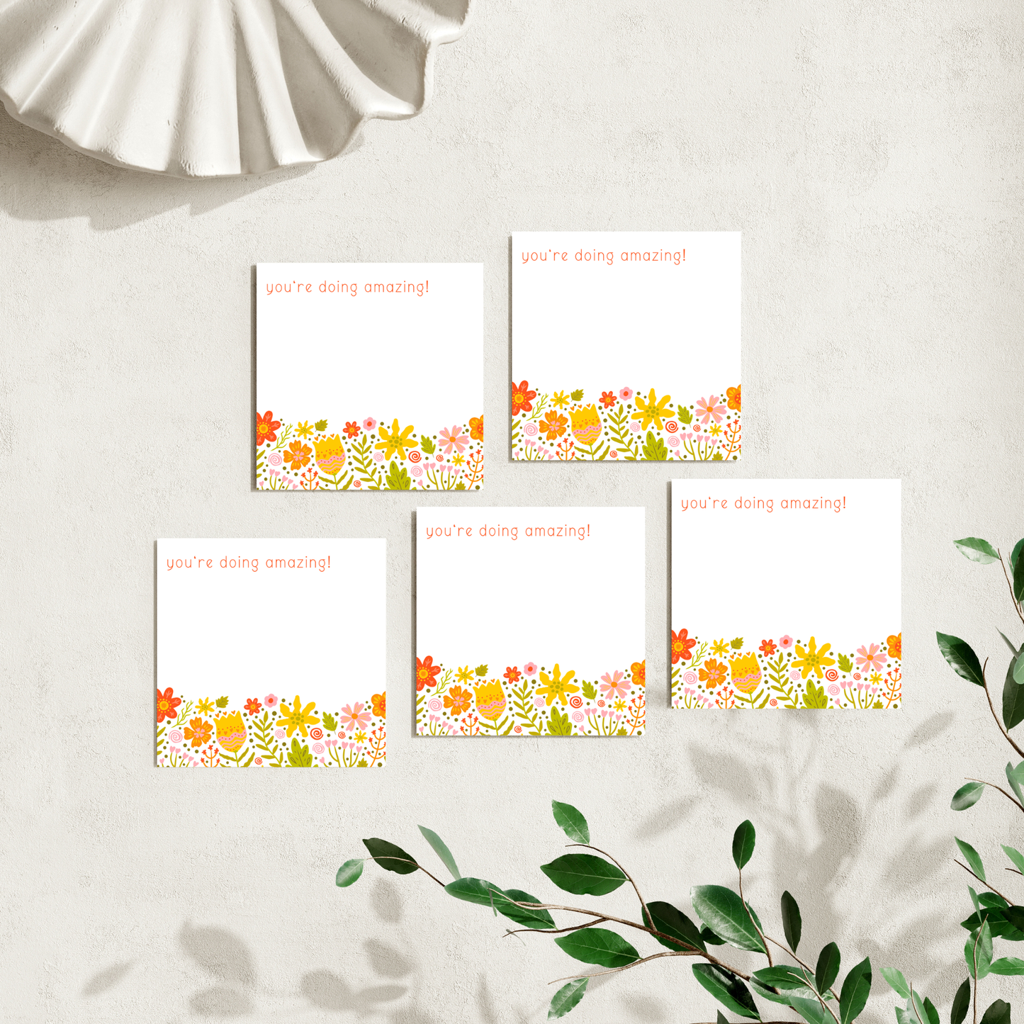 Retro Floral: 50 Sheet Post-It Note Notepad