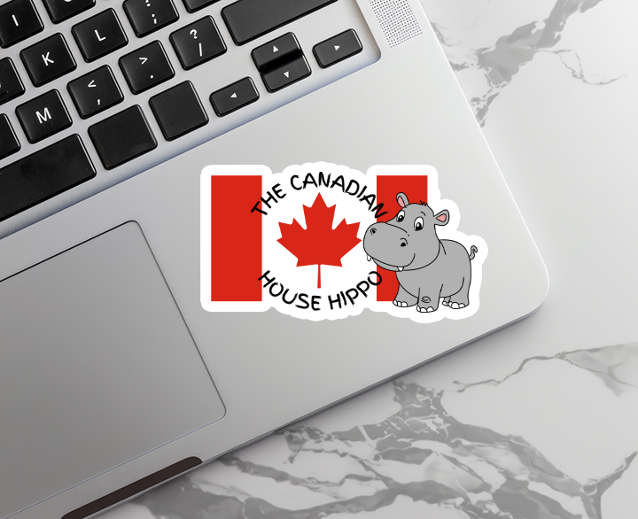 Canadian House Hippo | Canada | Waterproof Sticker | 3"