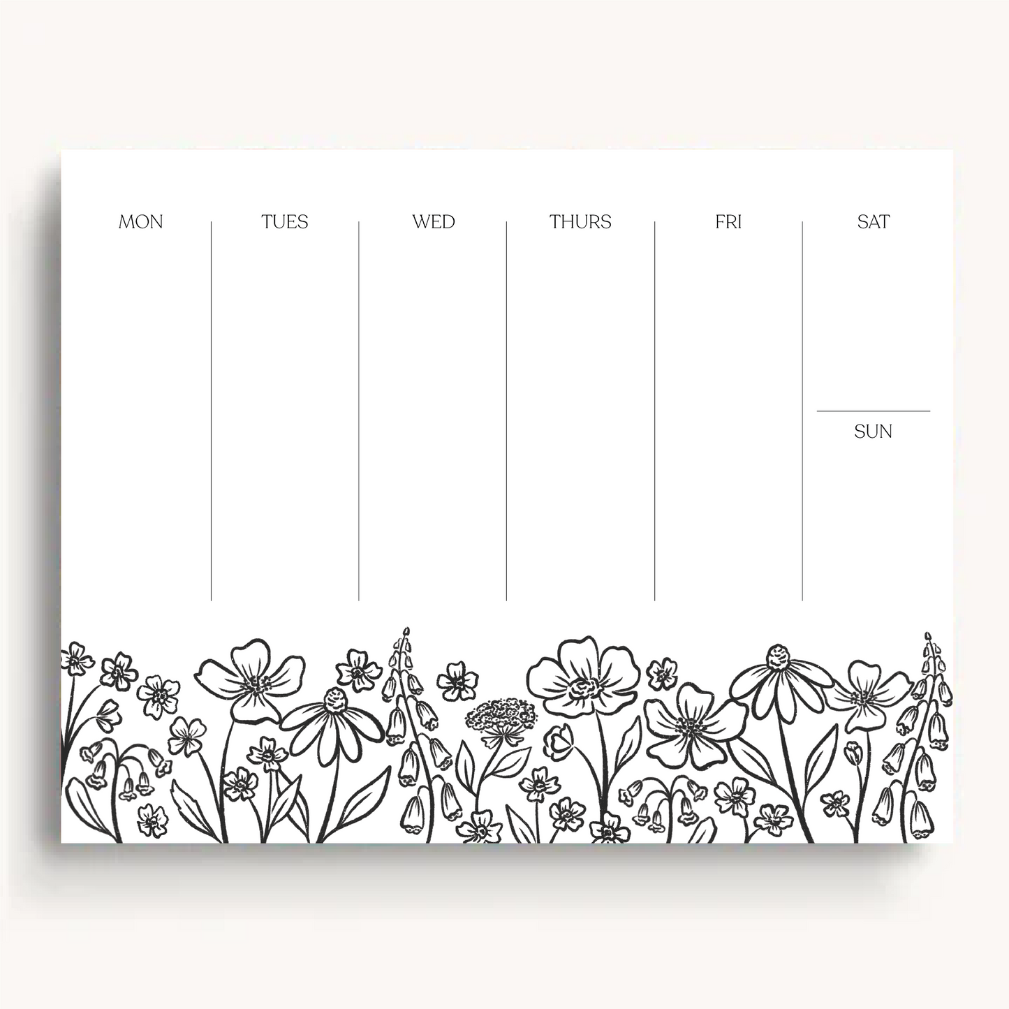 Pressed Florals Weekly Planner Notepad