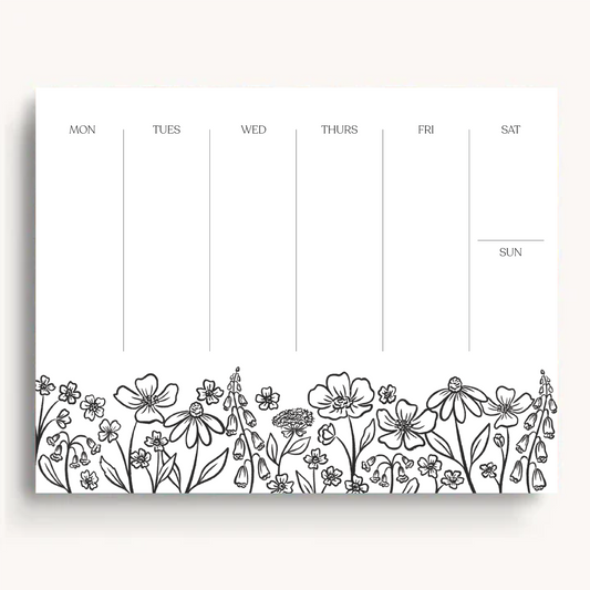 Pressed Florals Weekly Planner Notepad