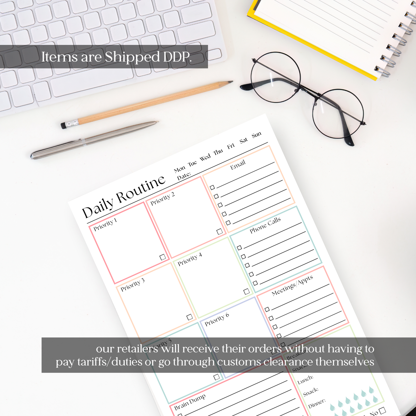 Daily Routine and Priority Planner: 50-Page Tear-Off Notepad