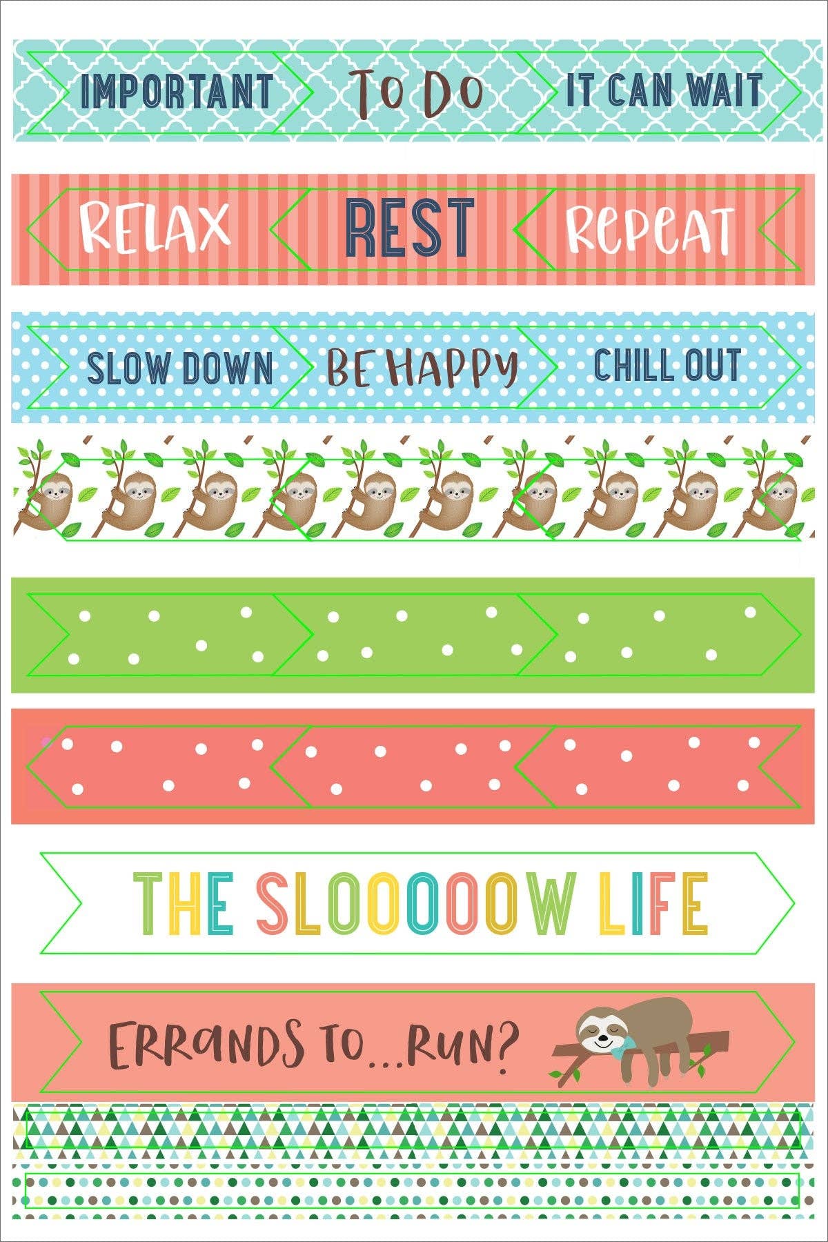 Essentials Sloth Planner Stickers