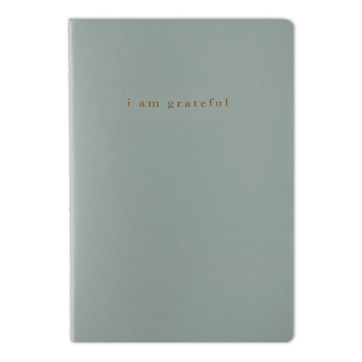 Green "I Am Grateful" Jotter Notebook — Gold Foil with Dotted Grid Pages B6 Size