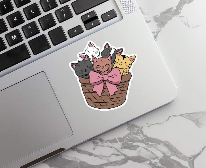 Cat Basket | Animal | Pet | Waterproof Sticker | 2.5"