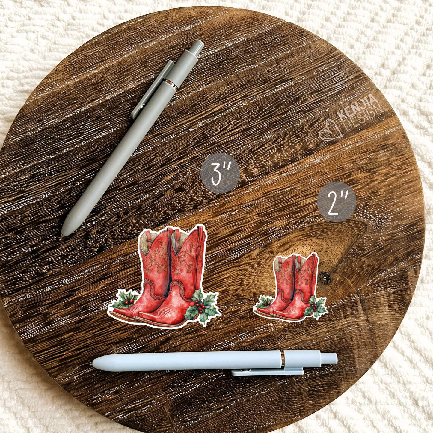 Cowboy Boots Stickers / Western Christmas Cowboys / Coquette: Matte Stickers 3''