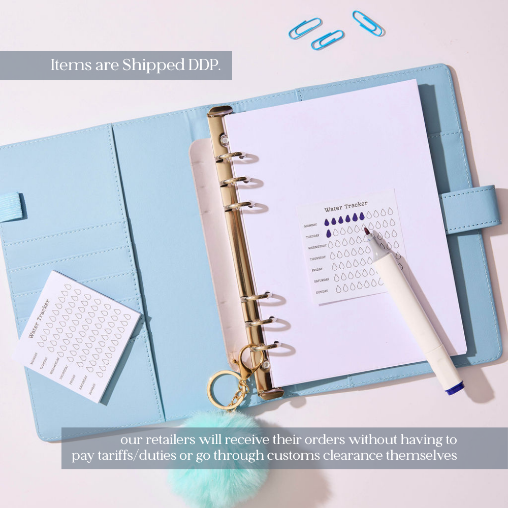 A5 Binder: 6 Hole with Elastic Pen Holder & Magnetic Closure: Mint Green