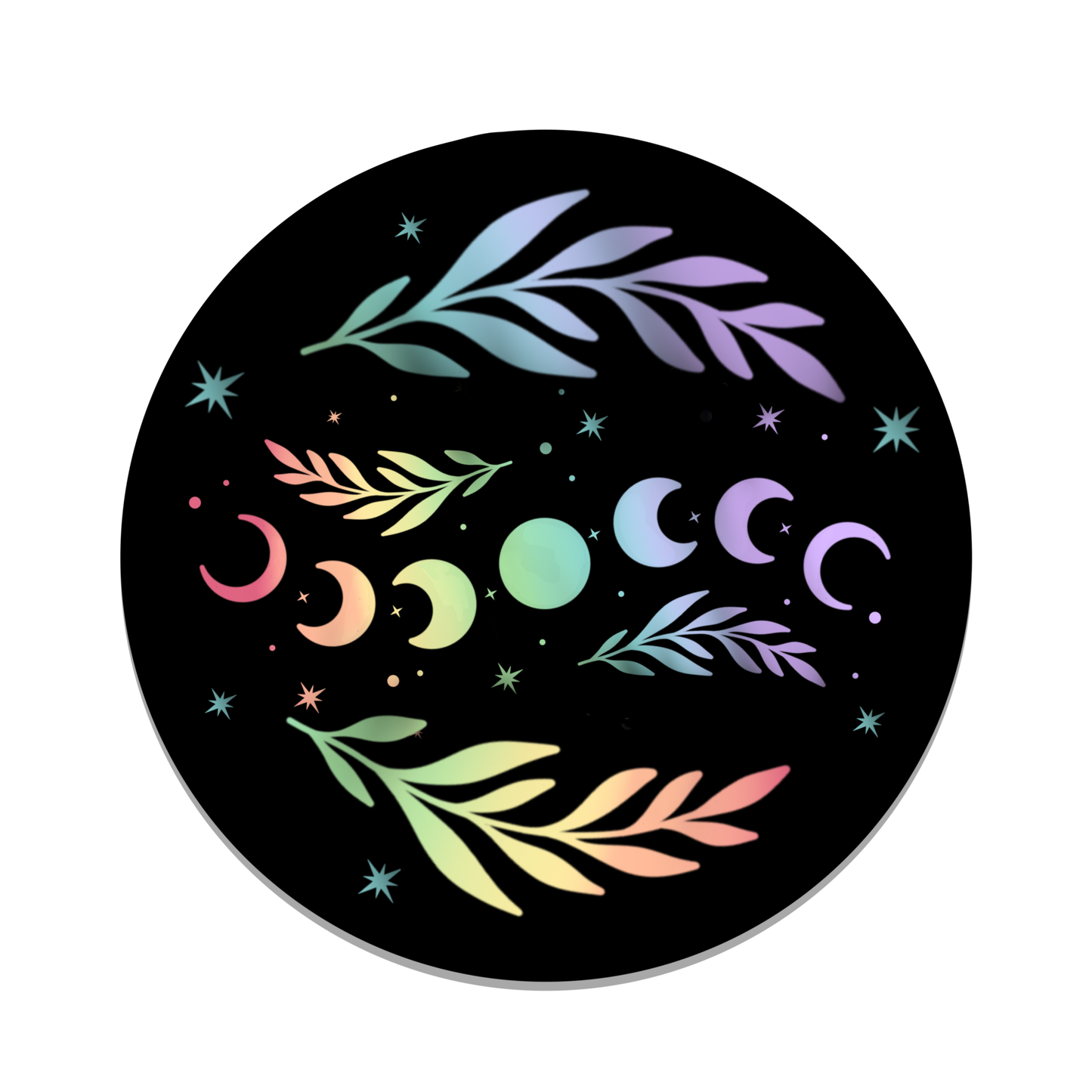 Rainbow Moon Phase | Celestial | Waterproof Sticker | 3"