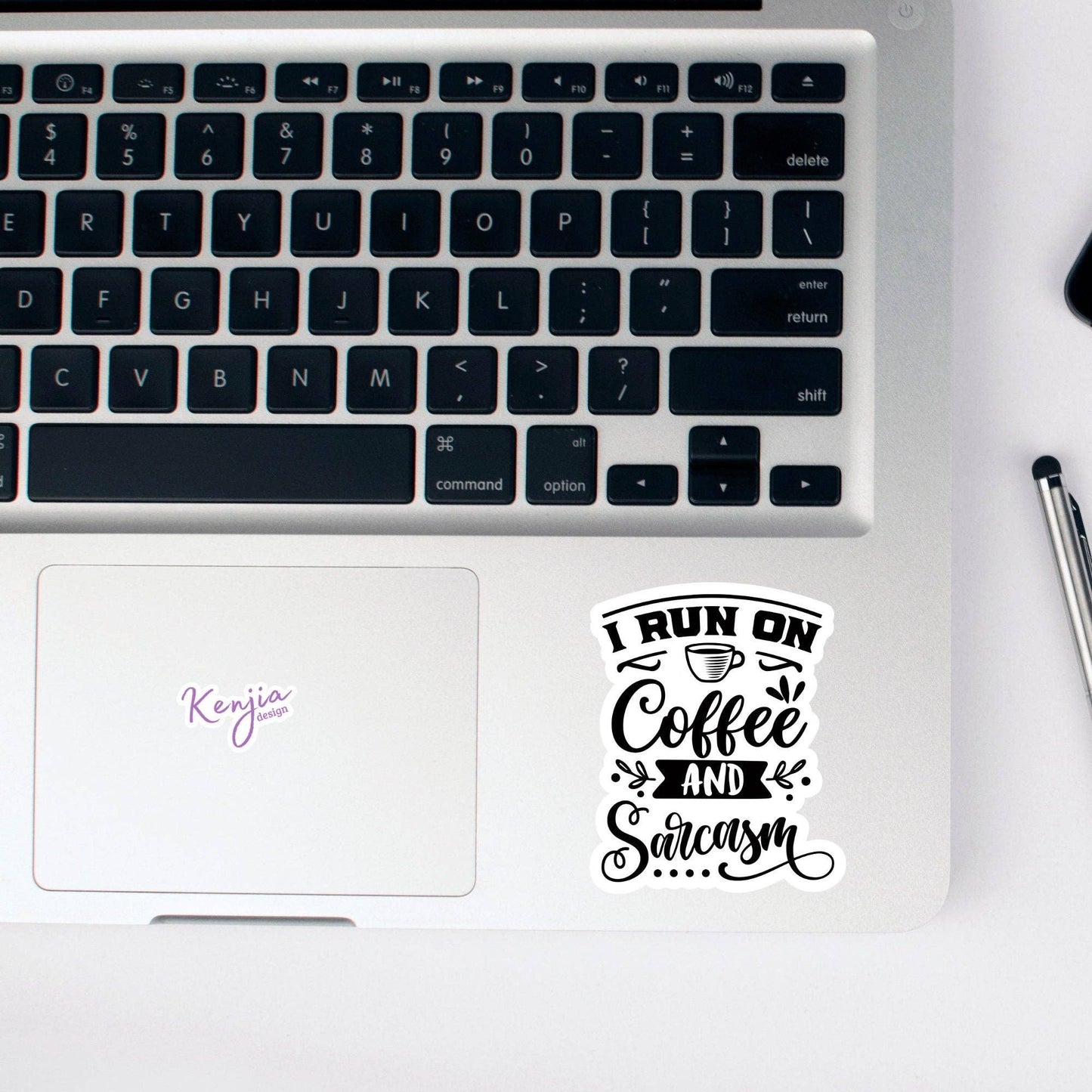 I Run on Coffee and Sarcasm Sticker / Sarcastic / Waterproof: Waterproof Matte