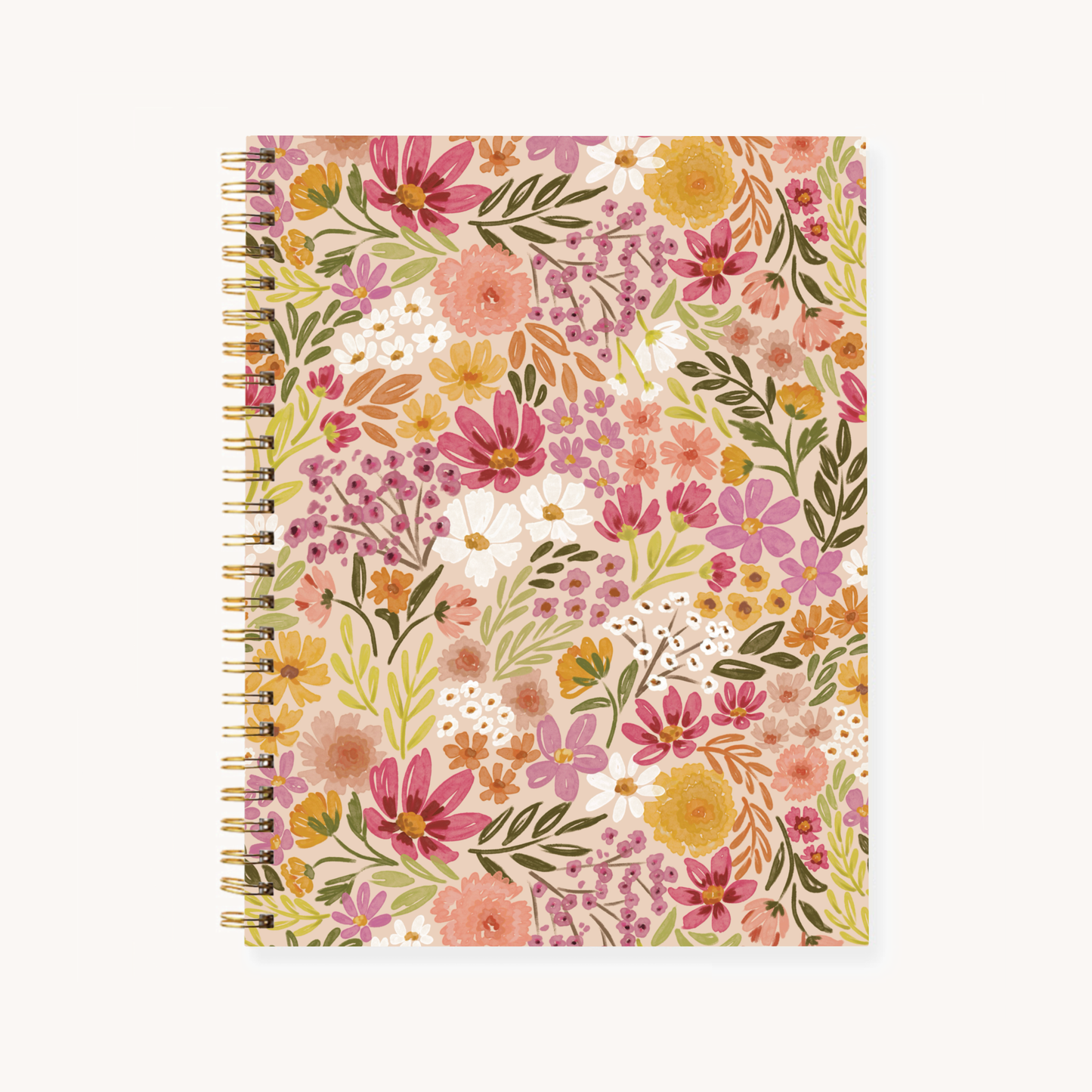 Primrose Petals 7x9 Hardcover Spiral Notebook