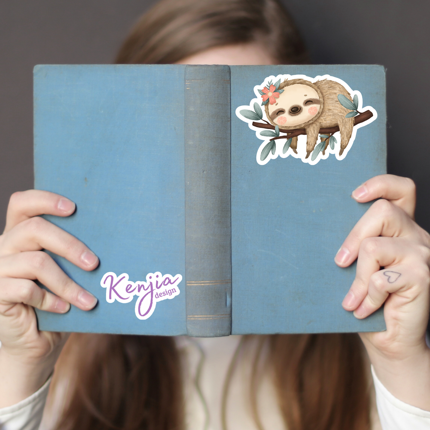 Cute Handmade Sleeping Sloth Sticker / Waterproof: Waterproof Matte