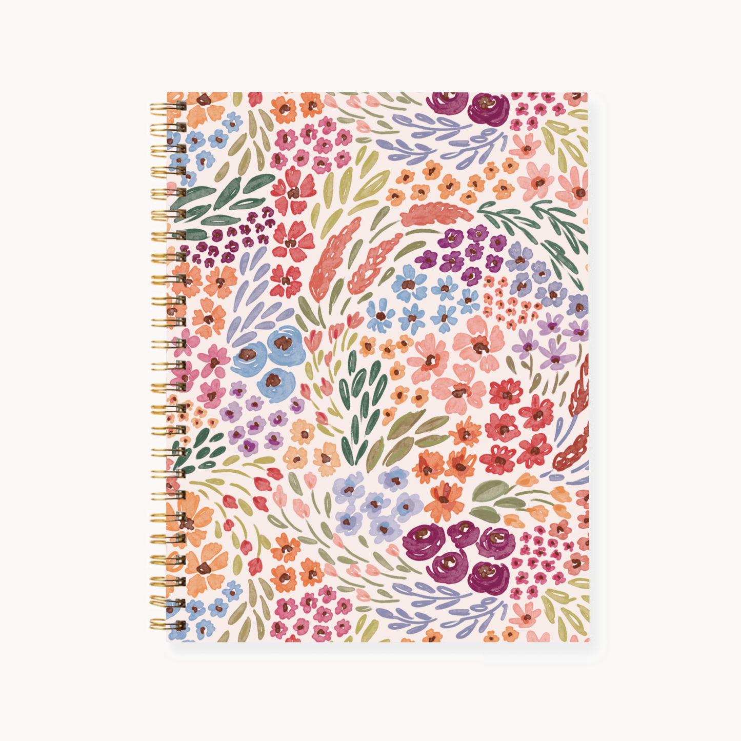 Countryside Blooms 7x9 Hardcover Spiral Notebook