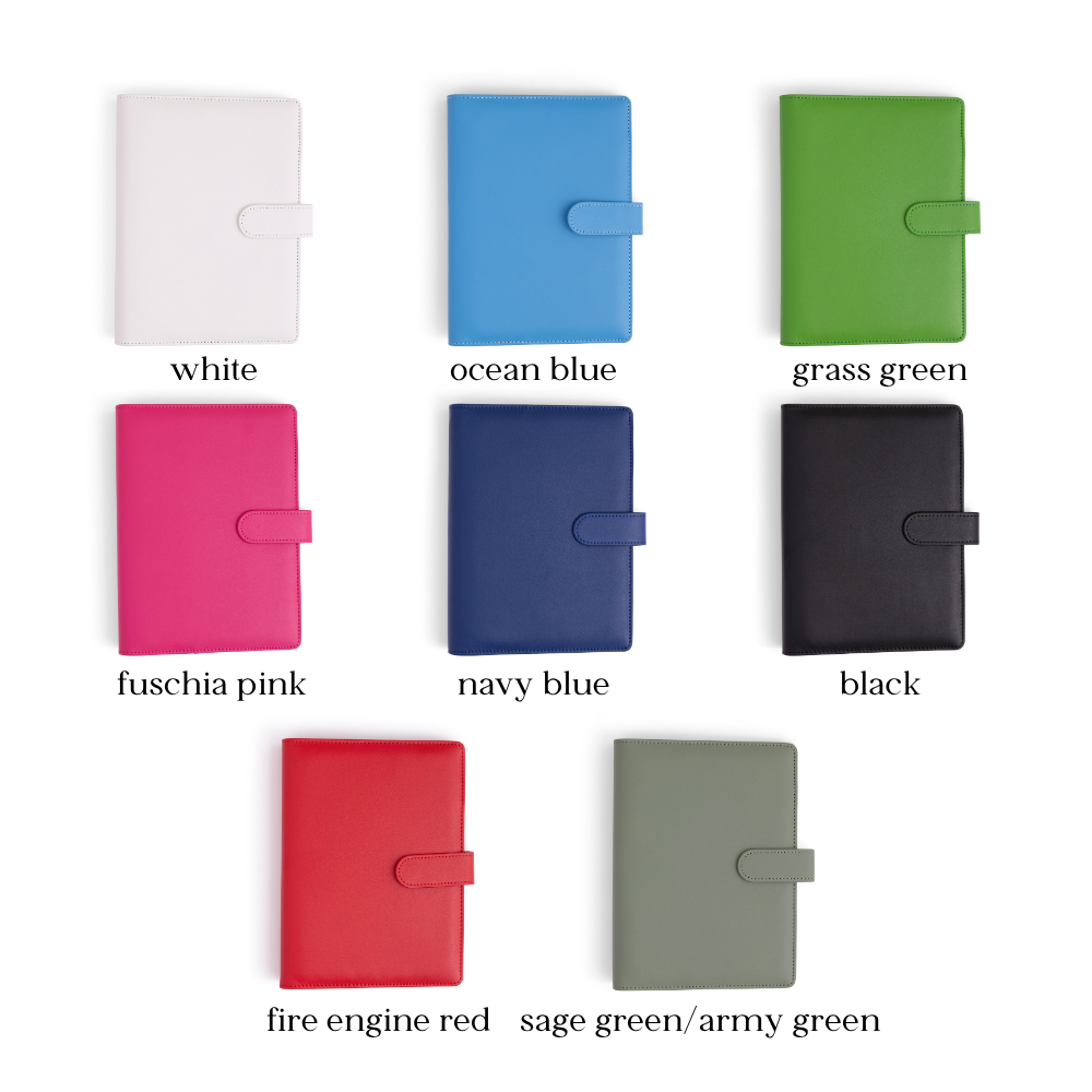 A5 Binder: 6 Hole with Elastic Pen Holder & Magnetic Closure: Blue