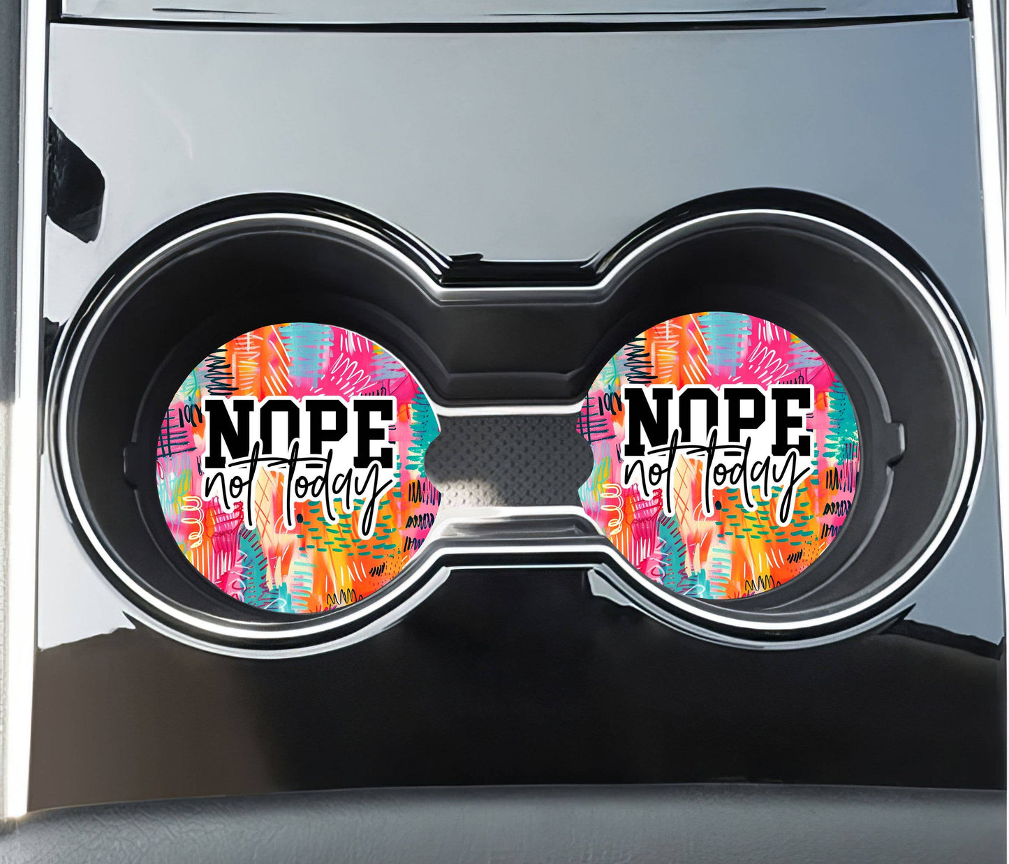 Sarcastic Not Today Car Coasters - Neoprene Set of 2
