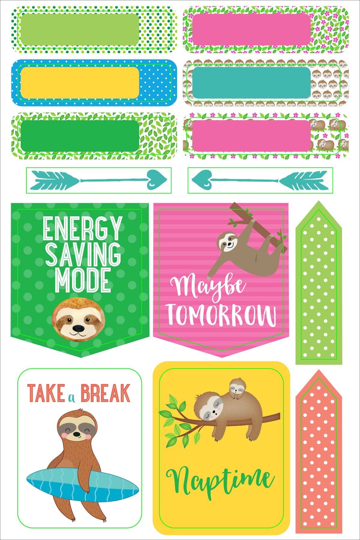Essentials Sloth Planner Stickers