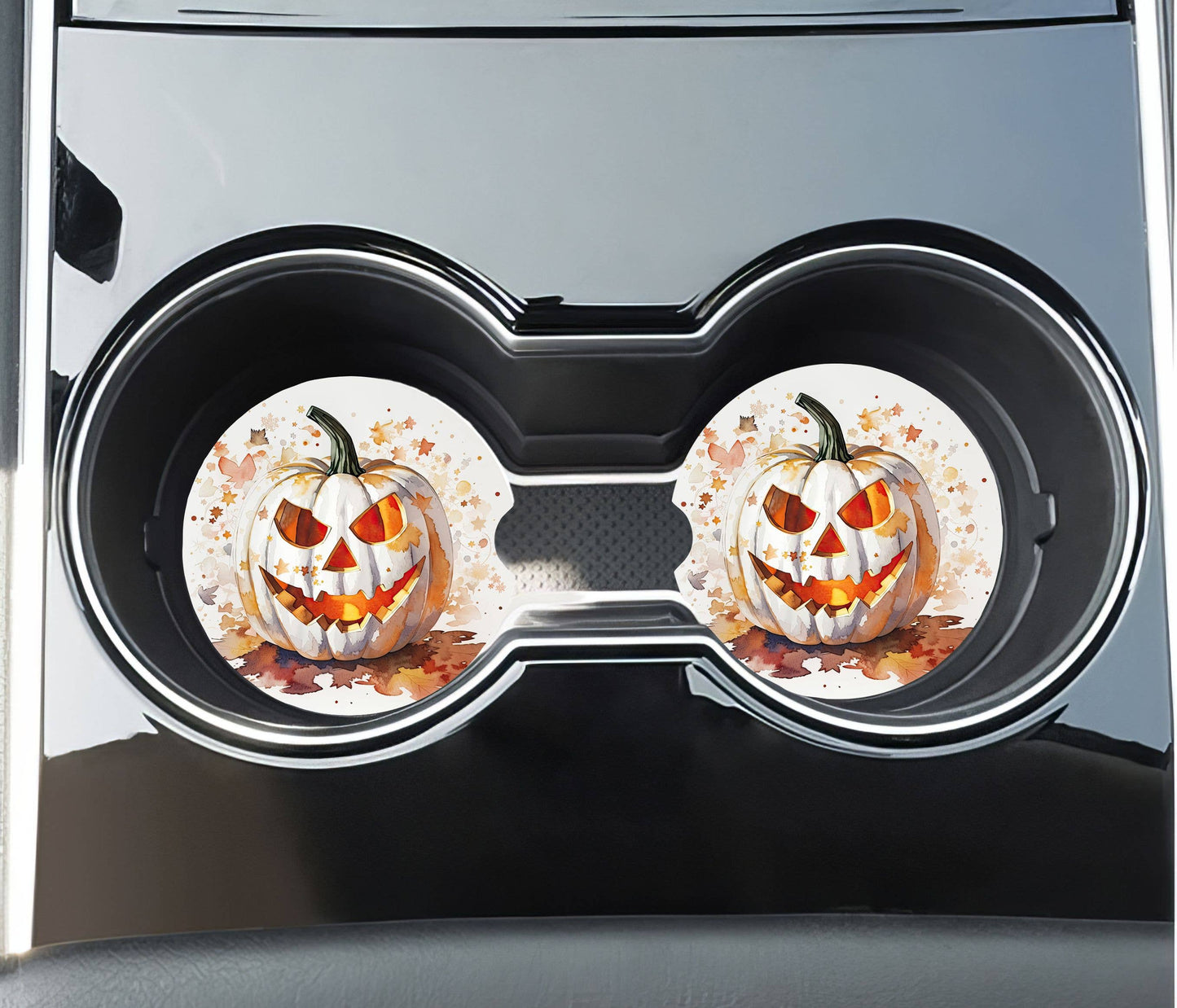 Pumpkin Halloween Car Coasters -Neoprene Set of 2