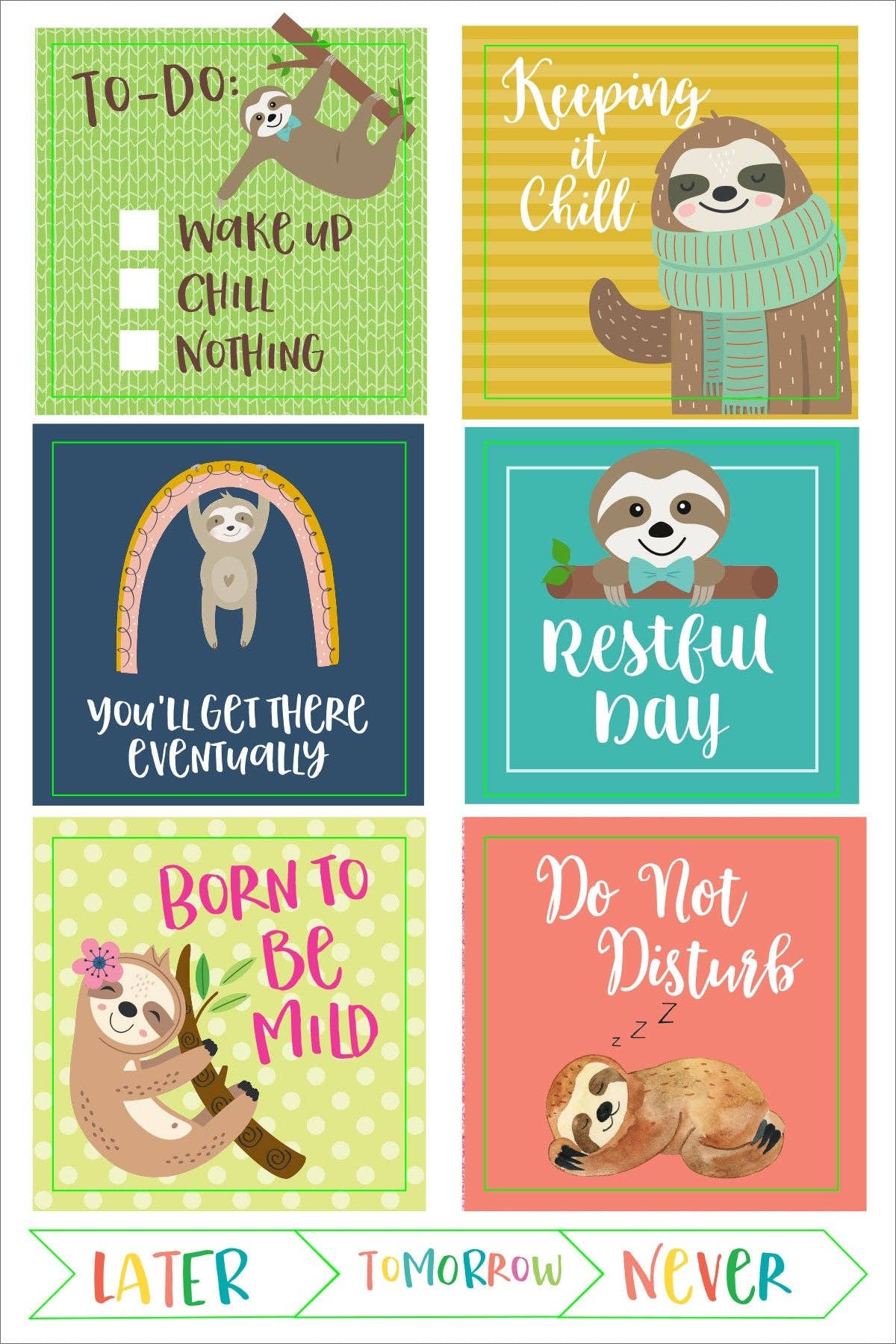 Essentials Sloth Planner Stickers