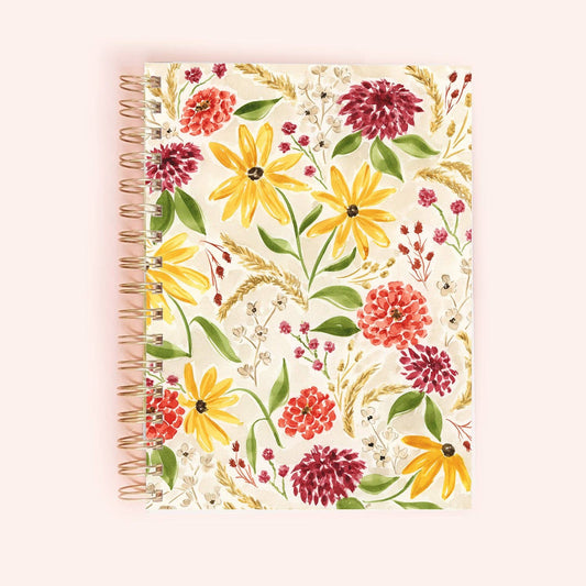 Fall Florals Spiral Notebook | 150 Lined Pages