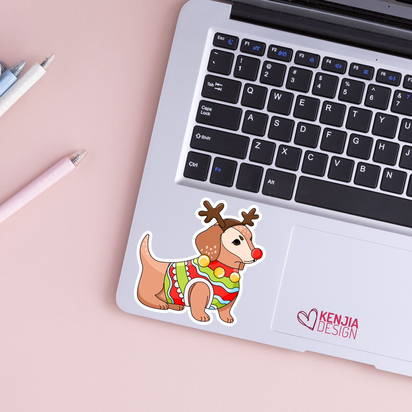 Christmas Dog Stickers / Dog Lover Gift / Cute Puppy Holiday: Matte Stickers 3''