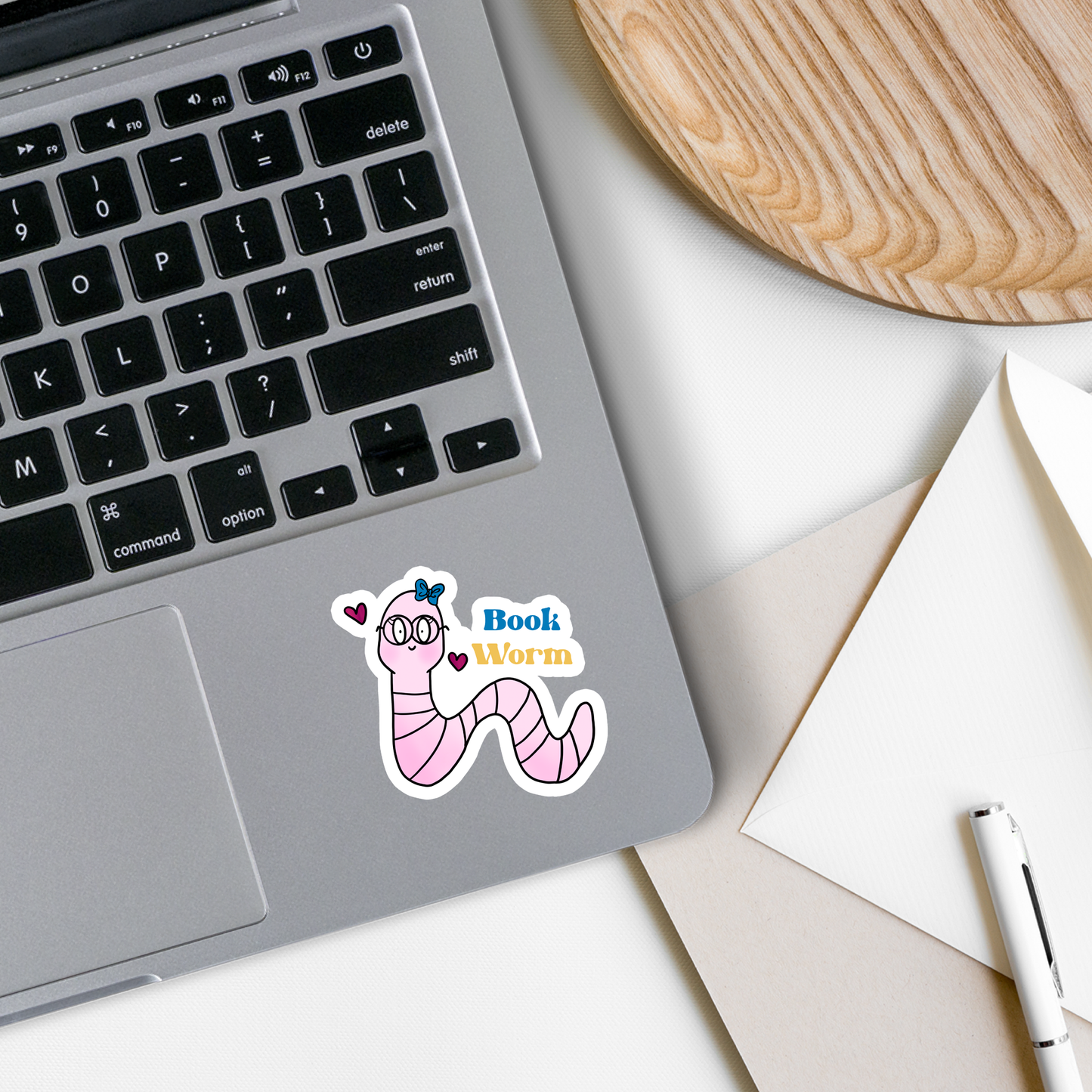 Book Worm | Reading | Books | Waterproof Sticker | 3"