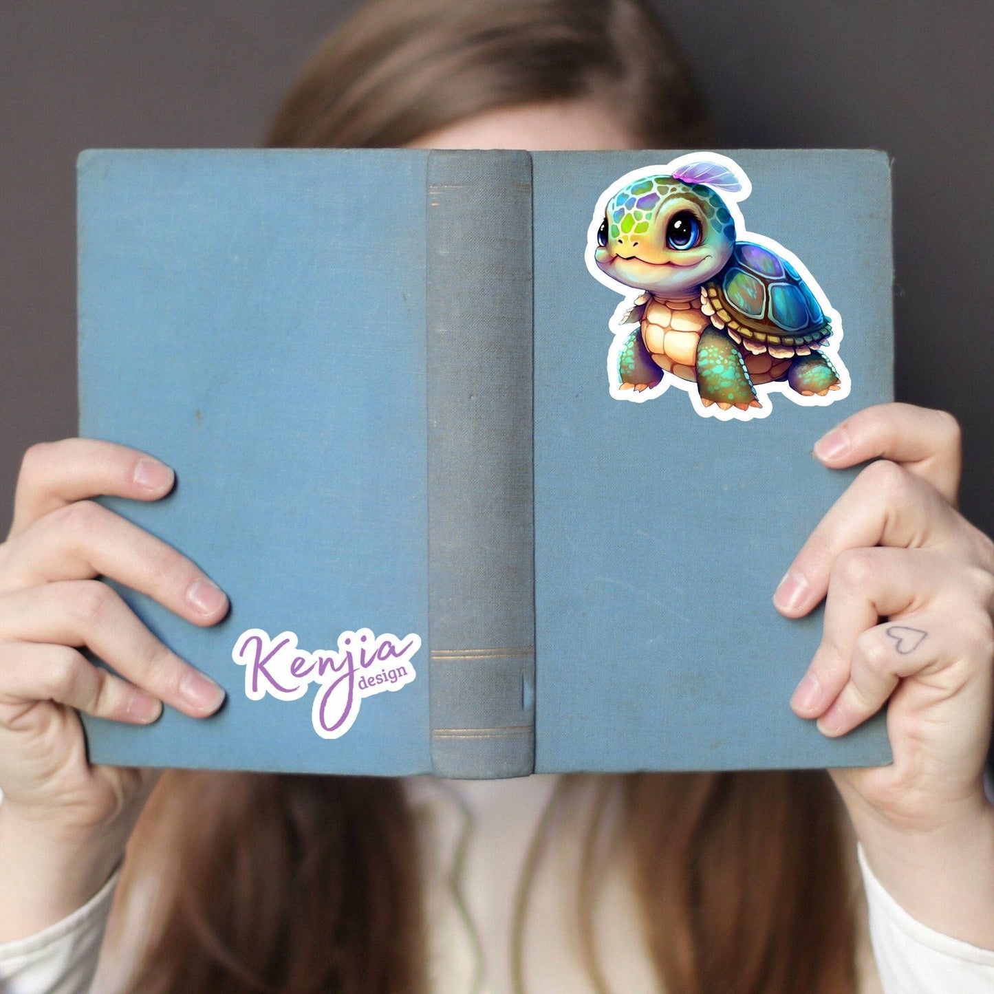 Baby Turtle Sticker with watercolor effect / Waterproof: Waterproof Matte