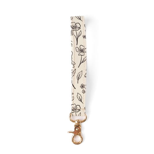 Pressed Floral Wristlet Keychain