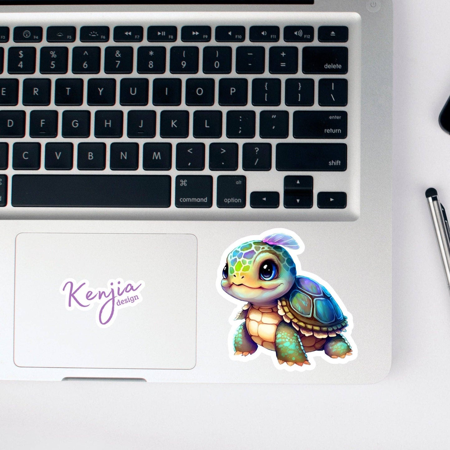Baby Turtle Sticker with watercolor effect / Waterproof: Waterproof Matte