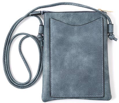 Navy - Laser Cut Crossbody Cellphone Bag - Horse