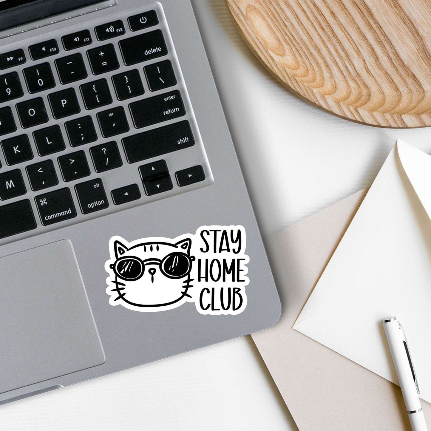 Cat | Stay Home Club | Introvert | Waterproof Sticker | 3"