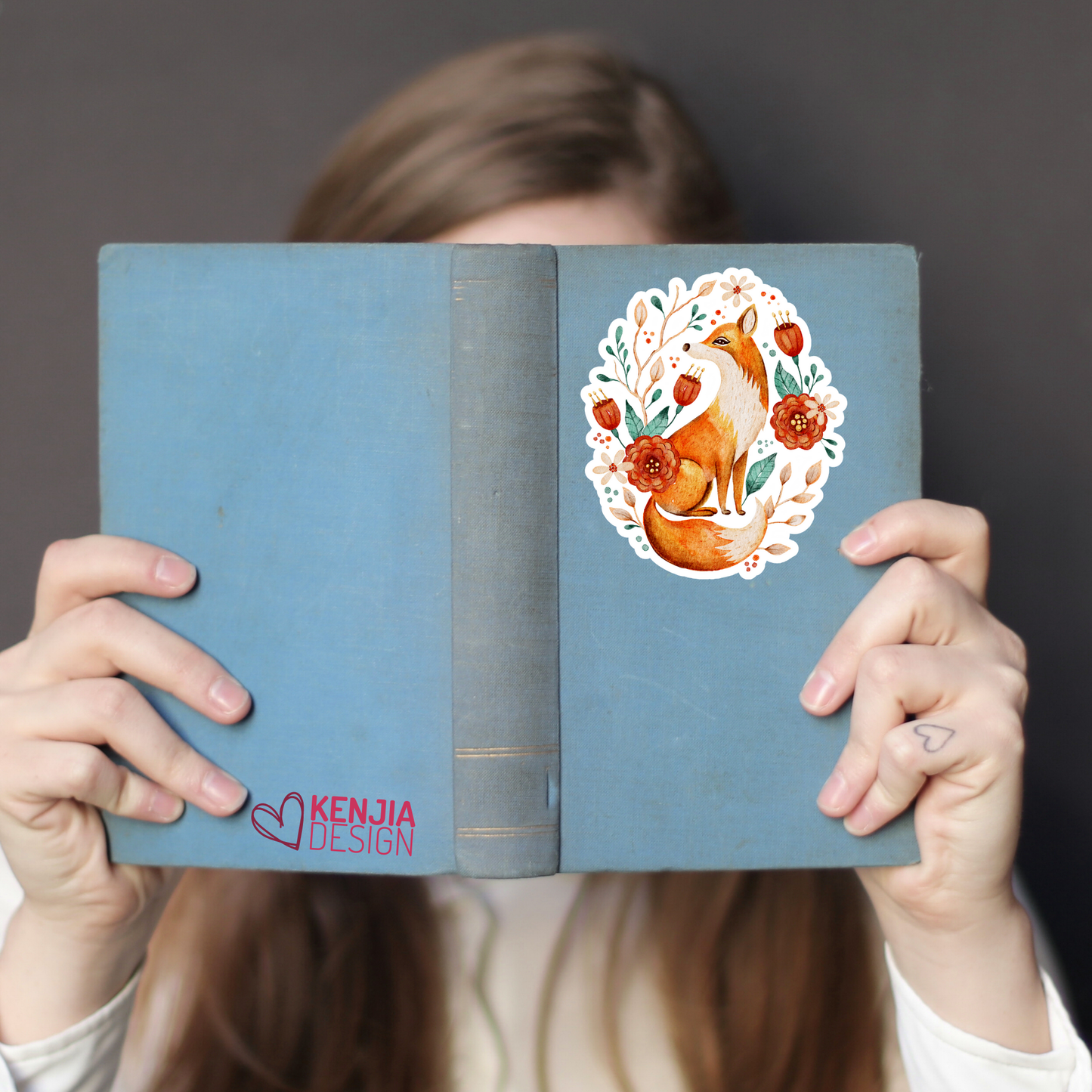 Cute Fox Stickers and Magnets with Flowers: Matte / 2'' Stickers