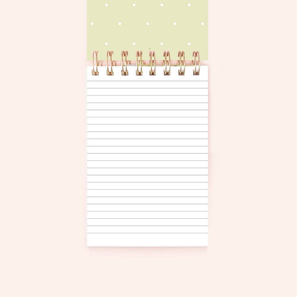 Green Florals Spiral Notepad | 150 Lined Pages