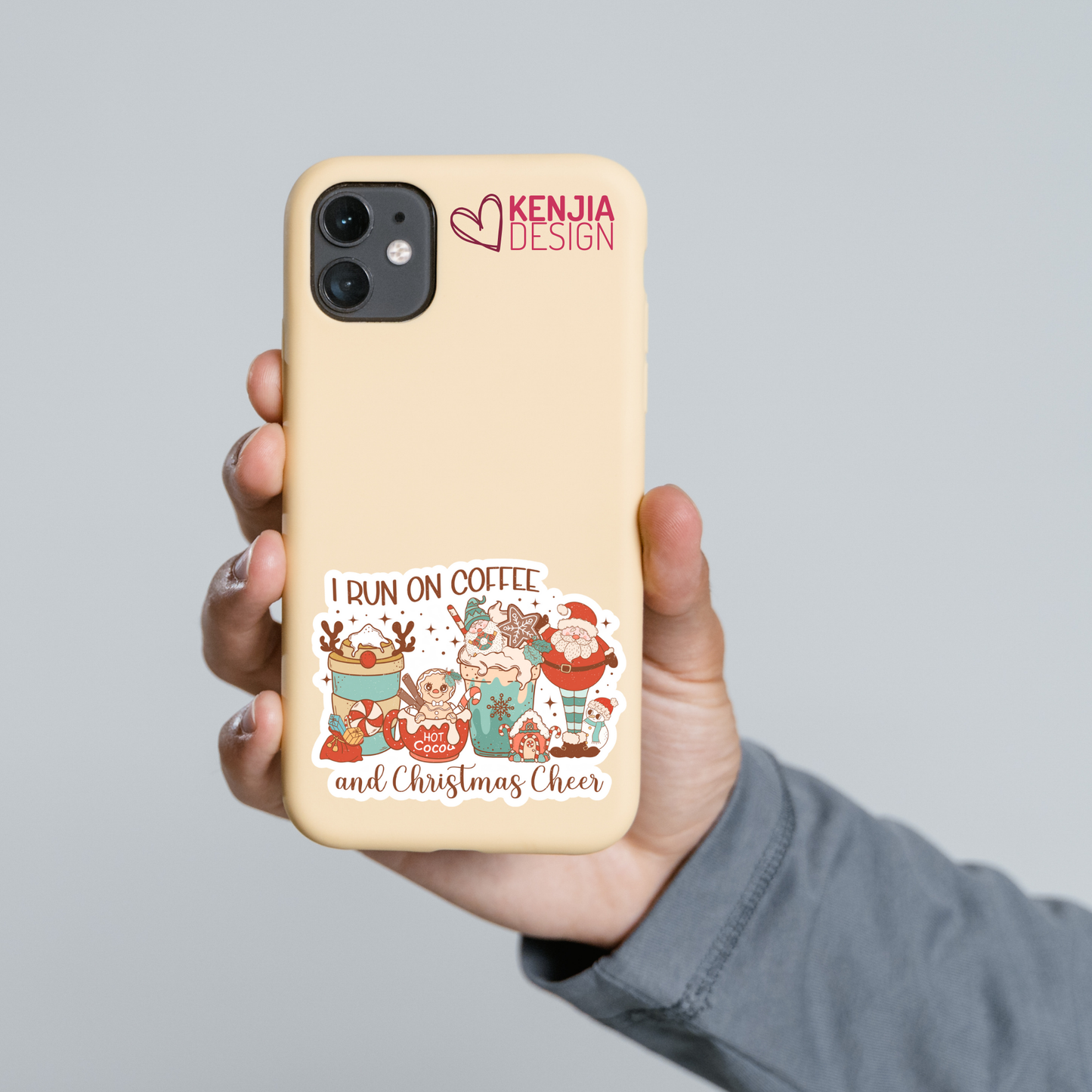 I Run on Coffee and Christmas Cheers: Matte / 3'' Stickers