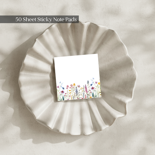 Watercolour Wildflower: 50 Sheet Post-It Note Notepad
