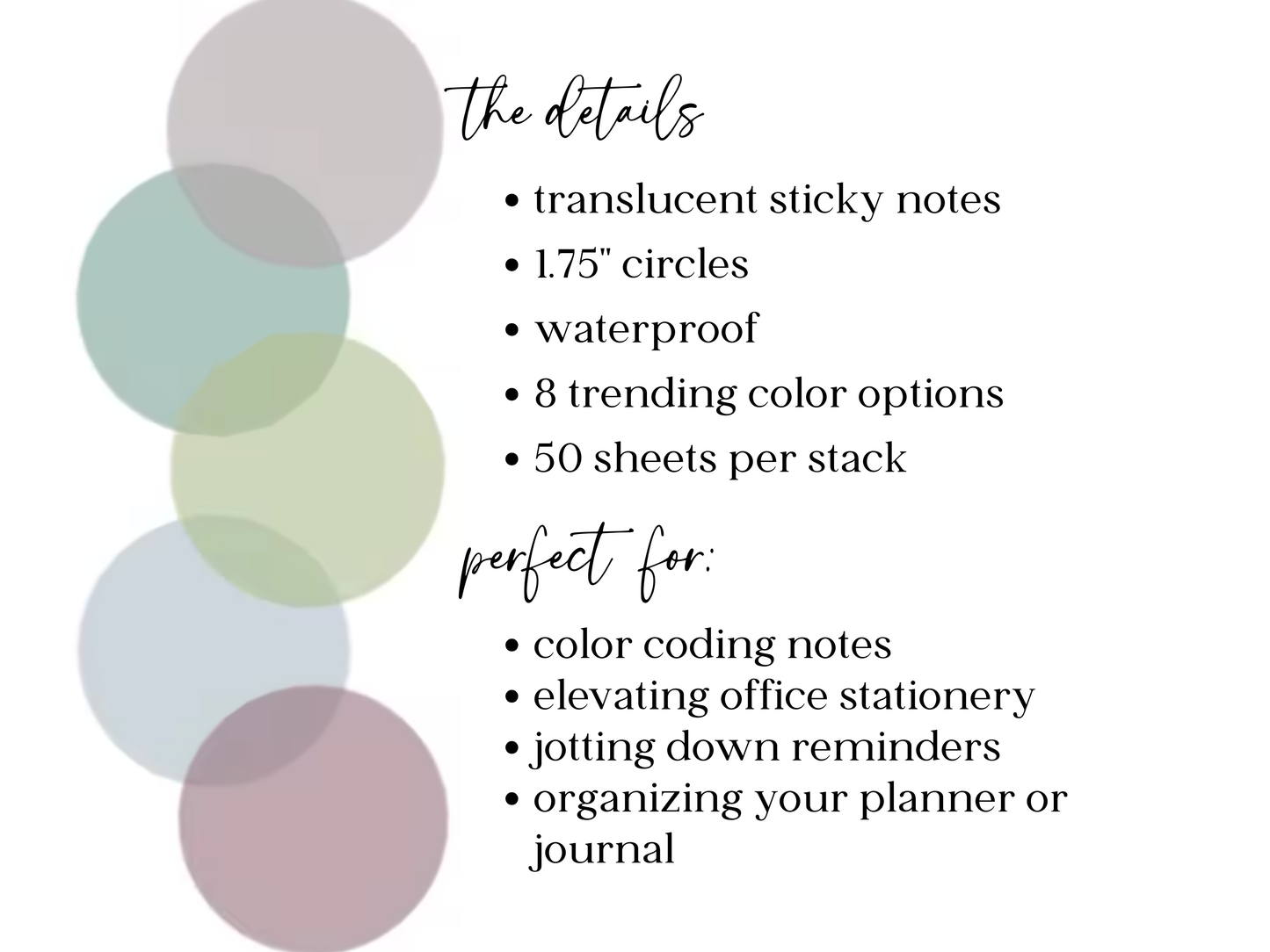 Translucent Circle Sticky Notes: Apple green
