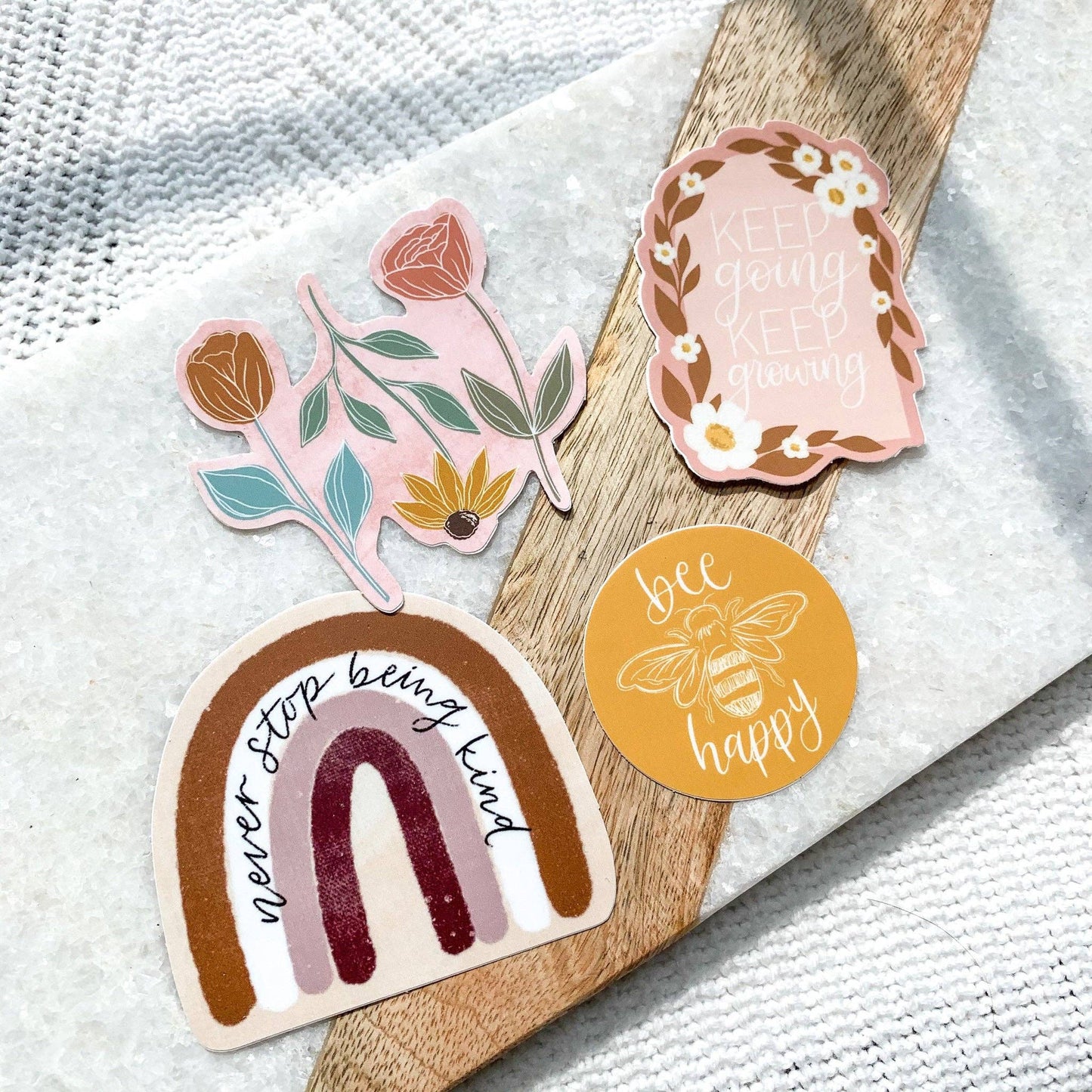 Bee Happy Sticker 2x2in.