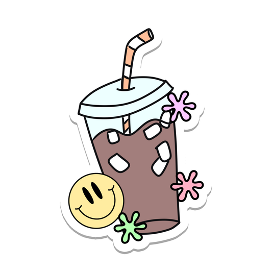 Iced Coffee | Coffee Lover | Waterproof Sticker | 3"