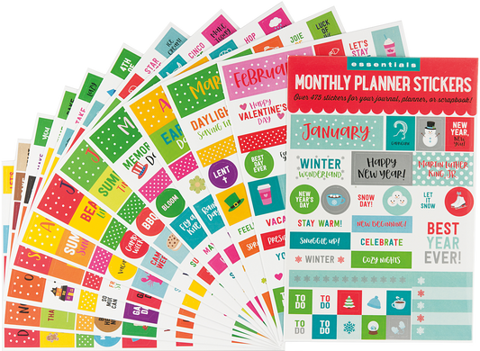 Essentials Month By Month Planner Stickers