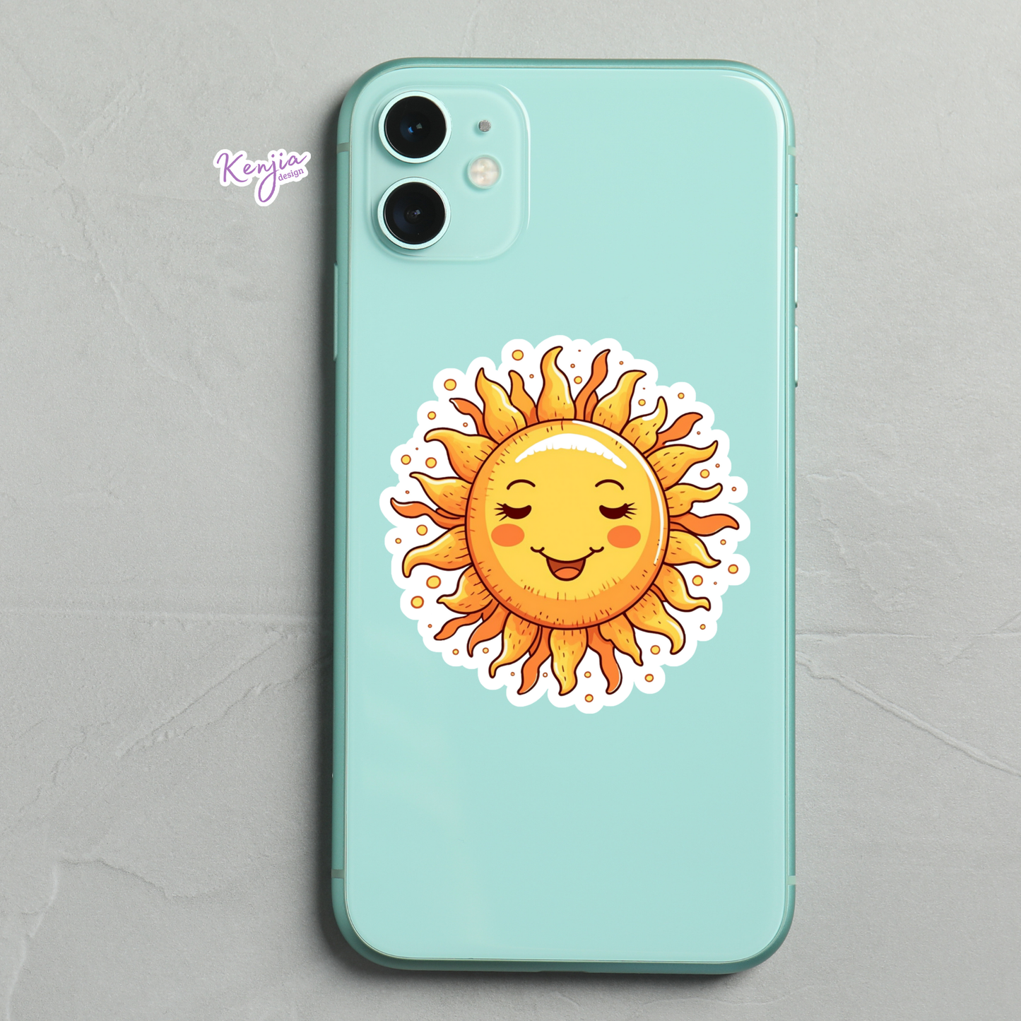 Cute Kawaii Happy Sun Stickers / Waterproof: Waterproof Matte