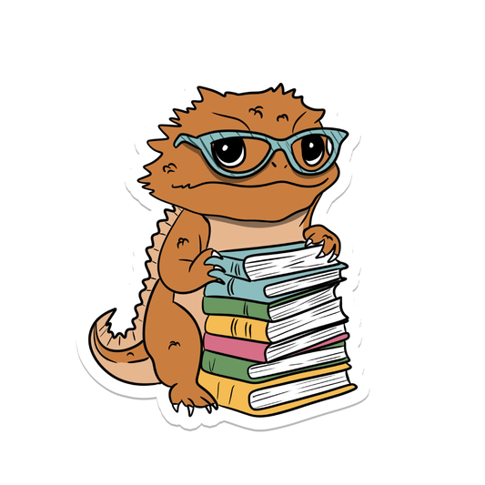 Bearded Dragon | Books | Animal | Waterproof Sticker | 3"