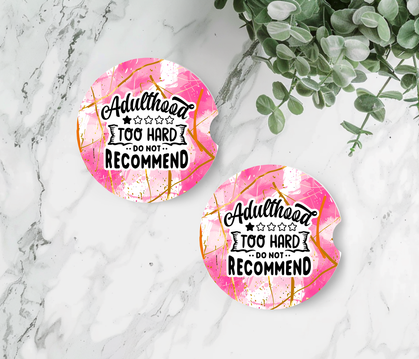 Adulthood Car Coasters - Neoprene Set of 2