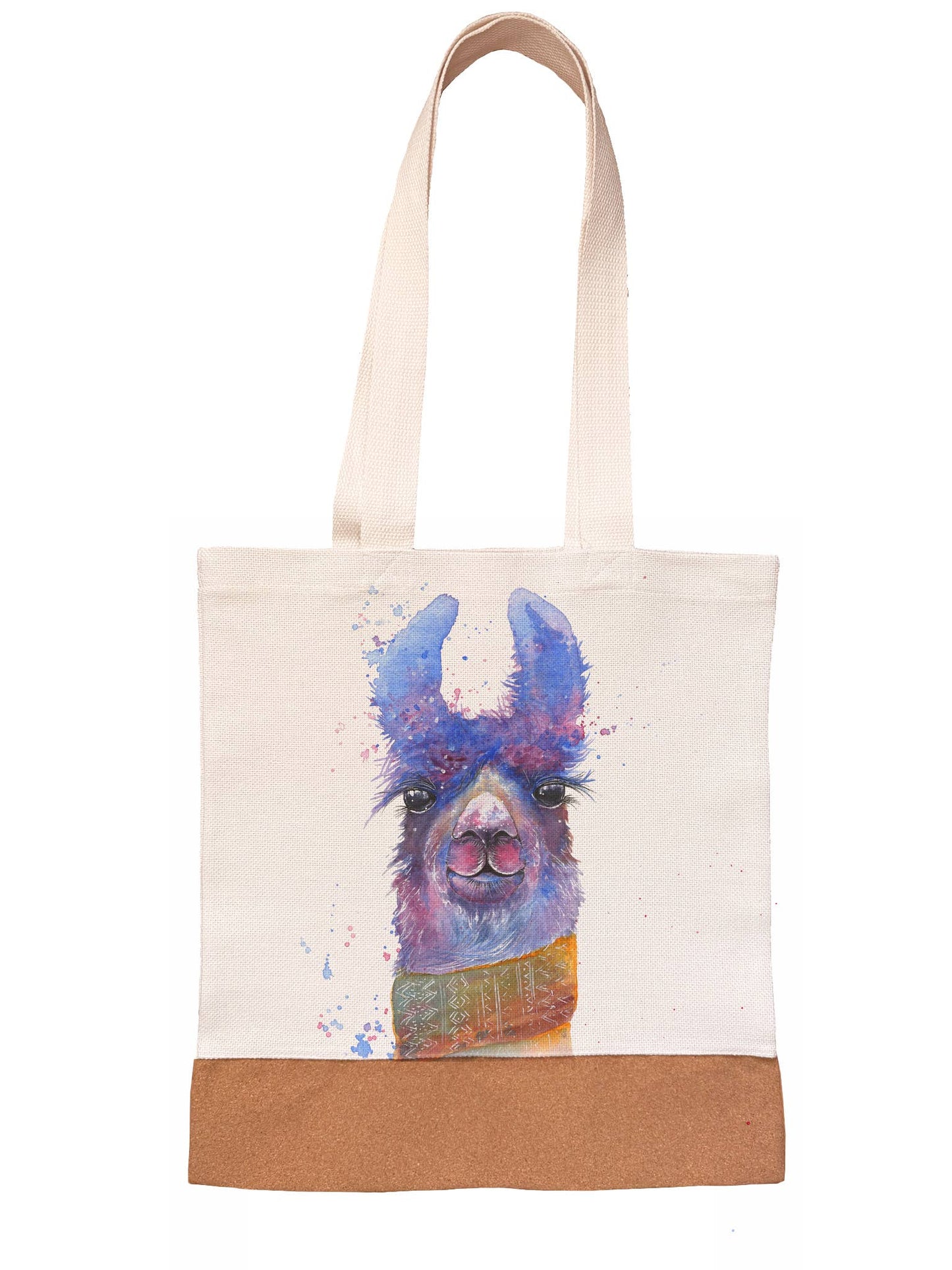 Linen/Canvas Tote Bag - Licorice - Cute Llama