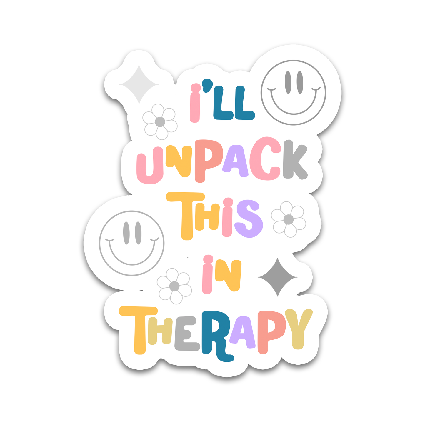 Therapy | Funny | Mental Health | Waterproof Sticker | 3"