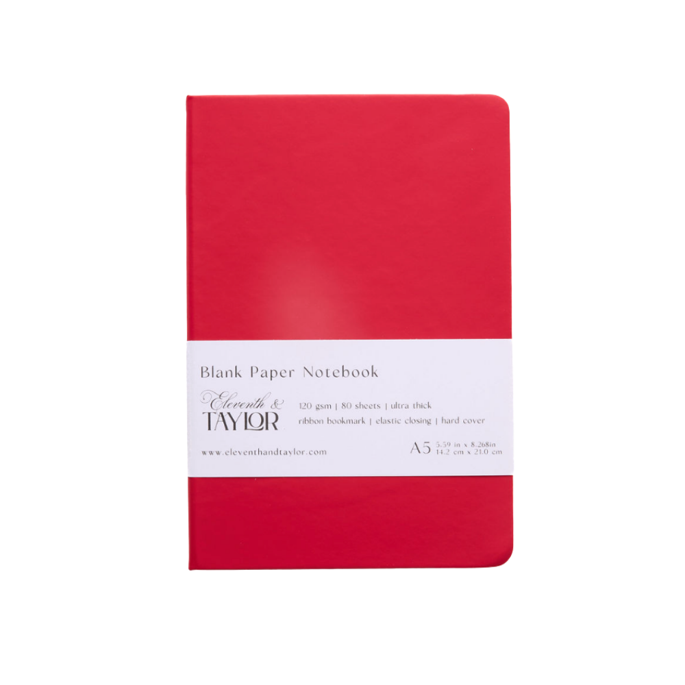 160 Page A5 Blank Journals: 120 GSM Thick Blank Card Stock: Ocean blue
