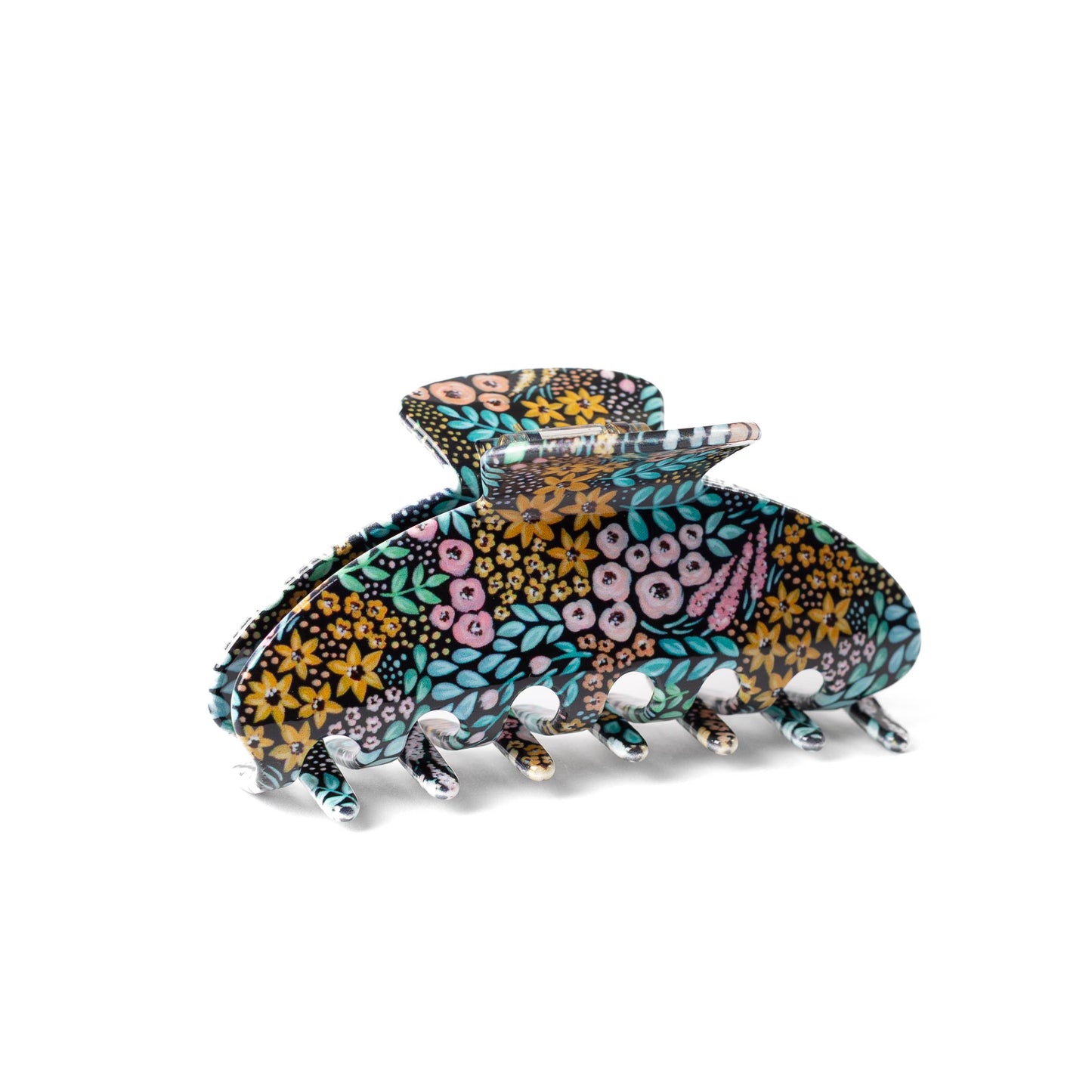 Black Floral Claw Clip